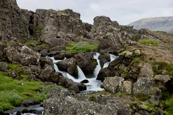 Καταρράκτης Στο Thingvellir Στην Ισλανδία — Φωτογραφία Αρχείου