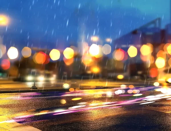 rainy drops on window  ,Rainy city blurred light at night  modern building and wet asphalt colorful light reflection night cars  traffic urban lifestyle background