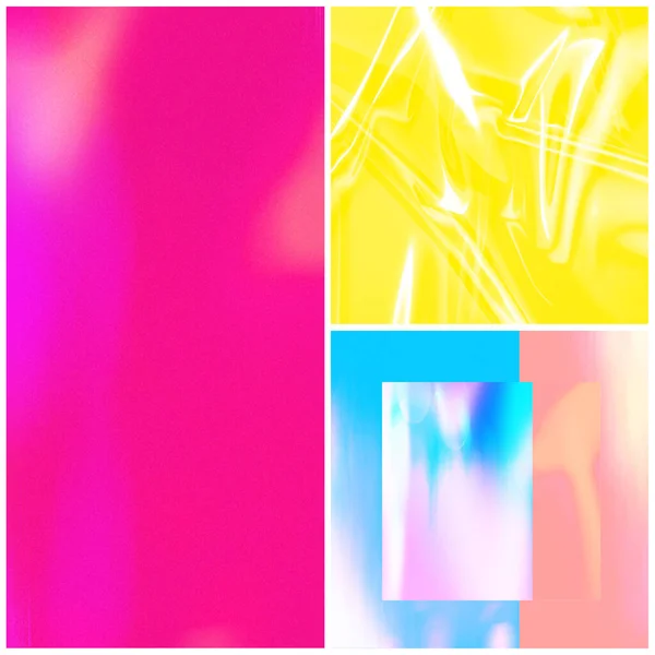 Kleurrijke Pastel Abstracte Neon Moderne Template Achtergrond Web Collage Set — Stockfoto
