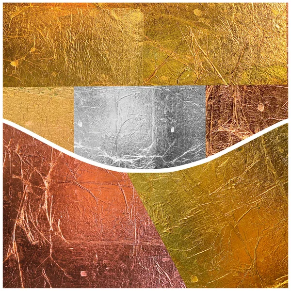gold silver bronze vintage  symbols  square circle geometric shapes  square  collage set abstract metal paper manufacture background art yellow pink grey modern template