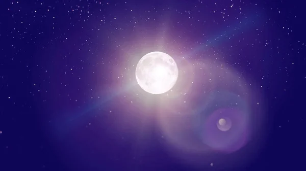 Měsíc Hvězdy Tmavé Noci Modrá Obloha Vesmír Příroda Šablona Pozadí — Stock fotografie