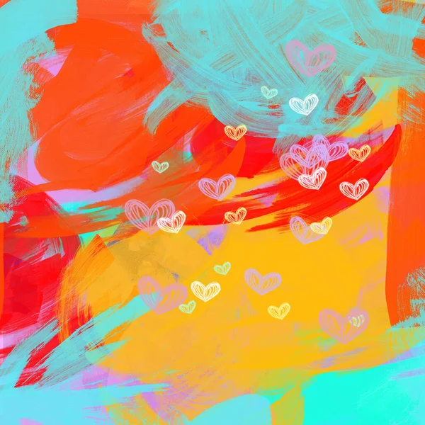 Acrylic Painted Brush Strokes Bright Colorful Abstract Painted Brush Strokes — Stock Photo, Image