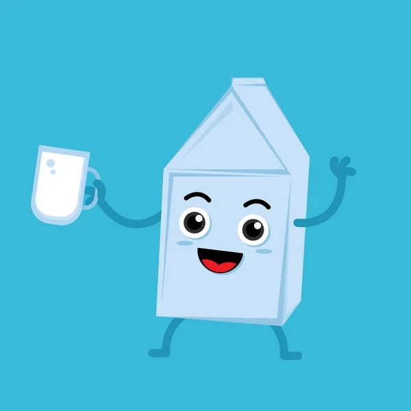 Illustration Vector Graphic Cartoon Character Milk Box — Stock Vector