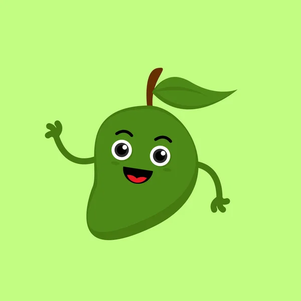 Illustration Vector Graphic Cartoon Character Cute Mango Say Hello — Stock Vector