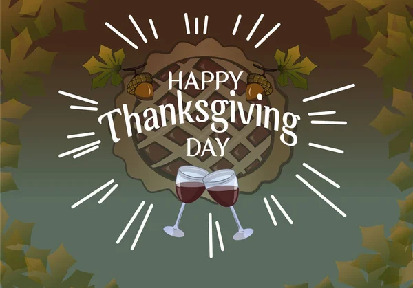 День Подяки Свято Якому Люди Пити Вино Подякувати Один Одного — стоковий вектор
