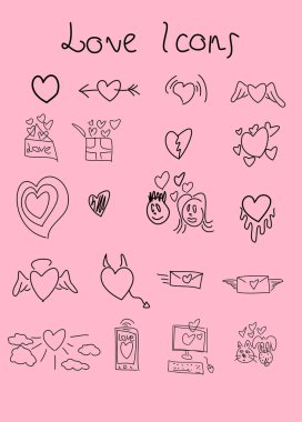 Love Icons set görüntü
