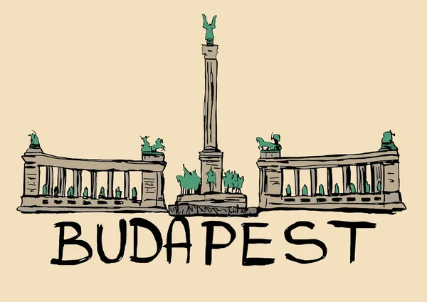 Plac Bohaterów Budapeszcie — Zdjęcie stockowe