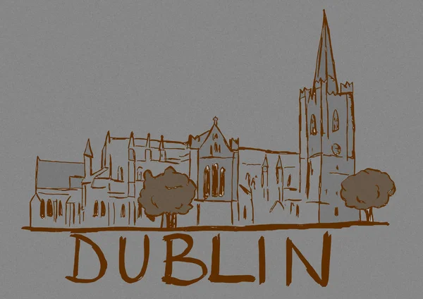 Vintage Dublin City Skizze — Stockfoto