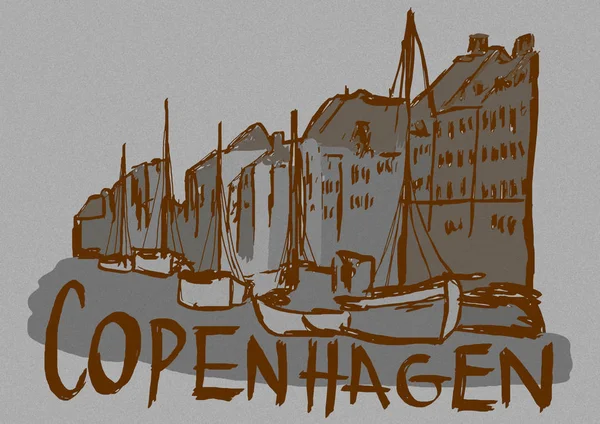Stolica Kopenhagi Vintage — Zdjęcie stockowe