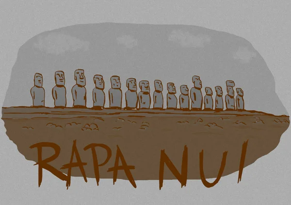 Obrázek Ročníku Společnosti Rapa Nui Island — Stock fotografie