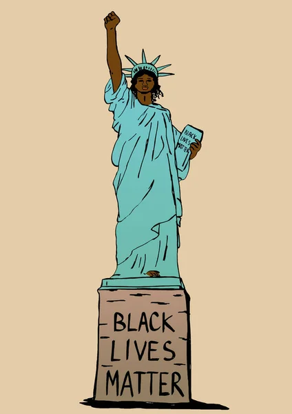 Les Vies Noires Comptent Statue Liberté — Photo