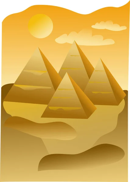 Piramidy Słońce Niebie — Wektor stockowy