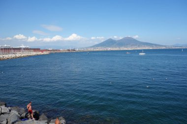İtalya, Campania 'daki Napoli şehri manzarası