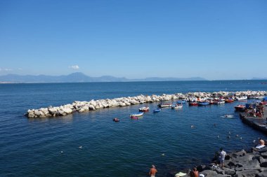 İtalya, Campania 'daki Napoli şehri manzarası