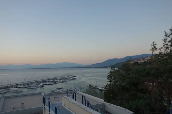 Ηλιοβασίλεμα Στην Παραλία Agropoli Στο Cilento Ιταλία — Φωτογραφία Αρχείου