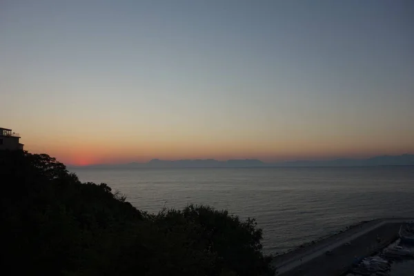 Pôr Sol Praia Agropoli Cilento Itália — Fotografia de Stock