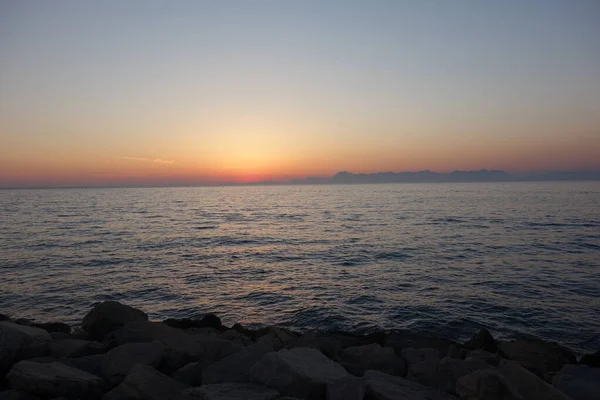 Sunset Agropoli Beach Cilento Italy — Stock Photo, Image