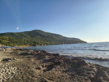 İtalya 'nın Cilenta kıyısındaki Agropoli plajı 