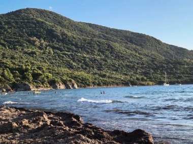 İtalya 'nın Cilenta kıyısındaki Agropoli plajı 