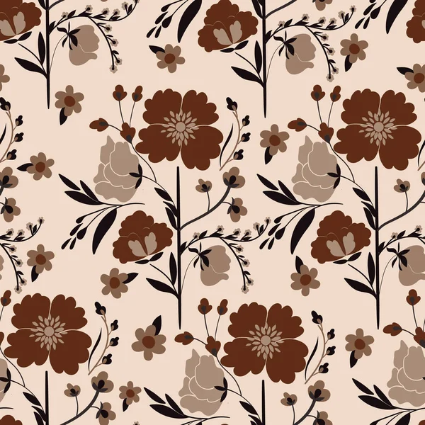 Diseño de patrón de fondo repetitivo sin costuras floral cálido —  Fotos de Stock