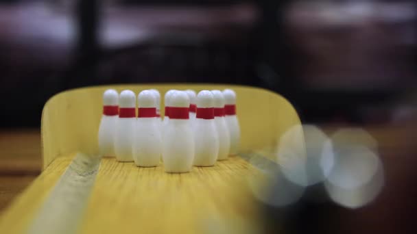 Bowling Spel Genieten Plezier Hebben — Stockvideo