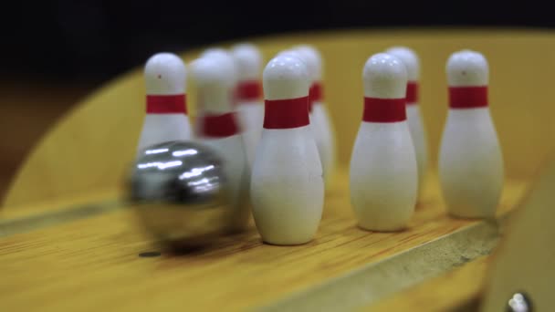 Bowling Spel Genieten Plezier Hebben — Stockvideo