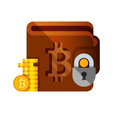 Bitcoin cüzdan vektör