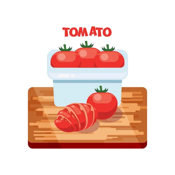 Vector tomato flat design — Stock vektor