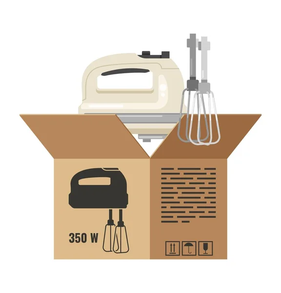 Keuken hand mixer vector doos ontwerp Rechtenvrije Stockillustraties