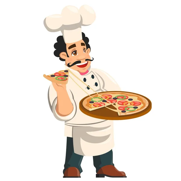 Cartoon Illustration of Cheerful Chef Cook Show — Stockový vektor