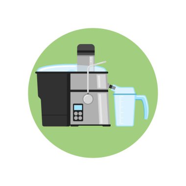 Meyve sıkacağı simgesi düz stil izole edilmiş beyaz ev