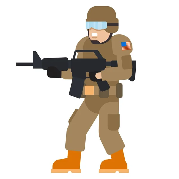 Homme militaire armée américaine portant l'armée — Image vectorielle