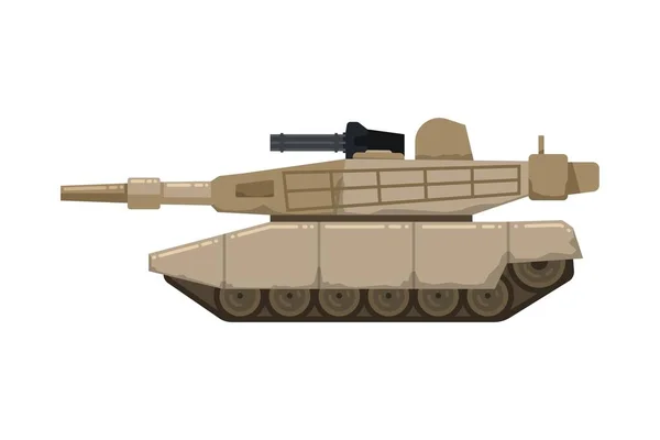 Военный транспортный изометрический вектор. танк с башенным пулеметом. — стоковый вектор