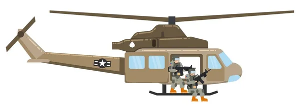 Hélicoptère militaire hawk flat render transport aérien armée vectoriel illustration — Image vectorielle