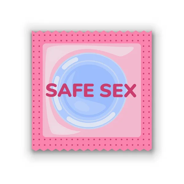 具有明显圆形产品形状的避孕套塑料包装 — 图库矢量图片