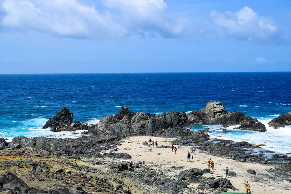 Arikok Natural Park Island Aruba Caribbean Sea Deserts Ocean Waves — Stock Photo, Image