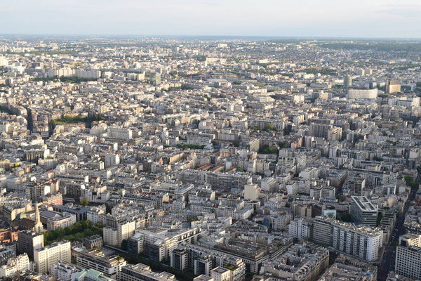 Aerial view of Paris from Eiffel Tower, France