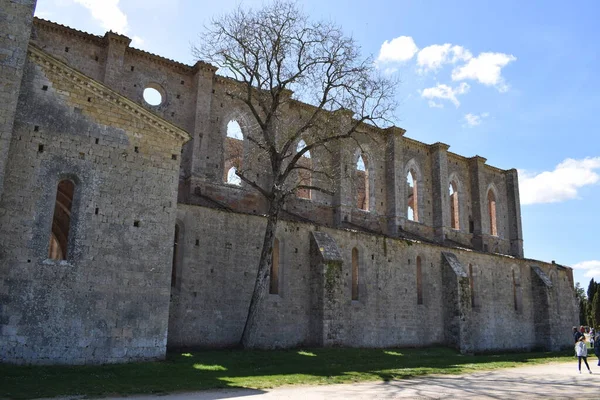 Die Abtei San Galgano Chiusdino Italien Inneren Der Abtei Befindet — Stockfoto