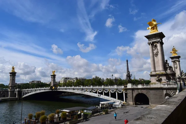 París Francia Mayo 2018 Puente Pont Alexandre Iii Sobre Río —  Fotos de Stock