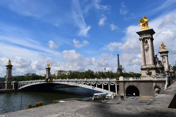 Paryż Francja Maja 2018 Most Pont Alexandre Iii Przez Sekwanę — Zdjęcie stockowe