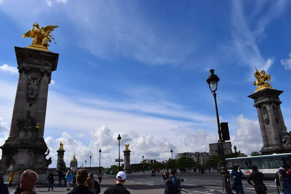 París Francia Mayo 2018 Puente Pont Alexandre Iii Sobre Río —  Fotos de Stock