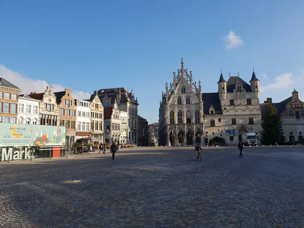 Malinas Flandes Bélgica Diciembre 2018 Plaza Malinas Catedral Rumbold Centro — Foto de Stock