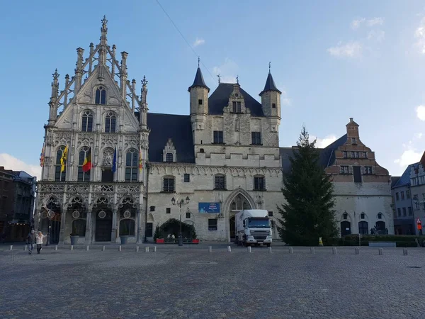 Malinas Flandes Bélgica Diciembre 2018 Plaza Malinas Catedral Rumbold Centro — Foto de Stock