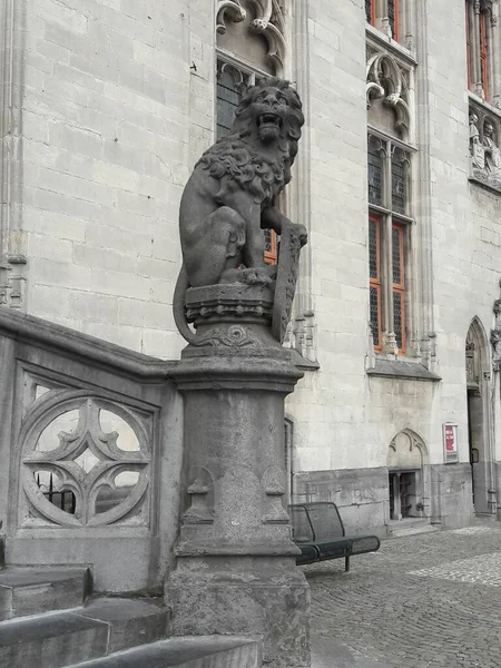 Klassisk Utsikt Över Den Historiska Stadskärnan Brygge Brugge Västra Flandern — Stockfoto