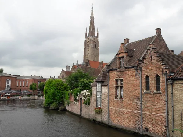 Klassiek Uitzicht Het Historische Centrum Van Brugge Brugge Provincie West — Stockfoto