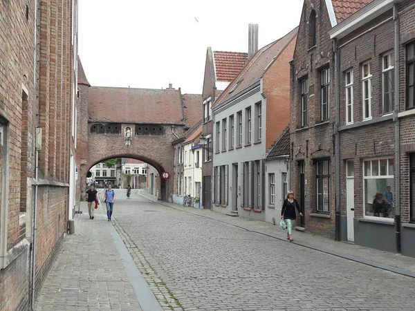 Klasszikus Kilátás Történelmi Belváros Bruges Brugge Nyugat Flandria Tartomány Belgium — Stock Fotó