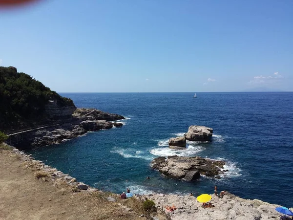 Veduta Aerea Della Costa Sorrentina Del Golfo Napoli Questa Zona — Foto Stock