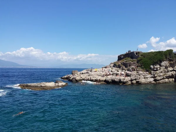 Veduta Aerea Della Costa Sorrentina Del Golfo Napoli Questa Zona — Foto Stock