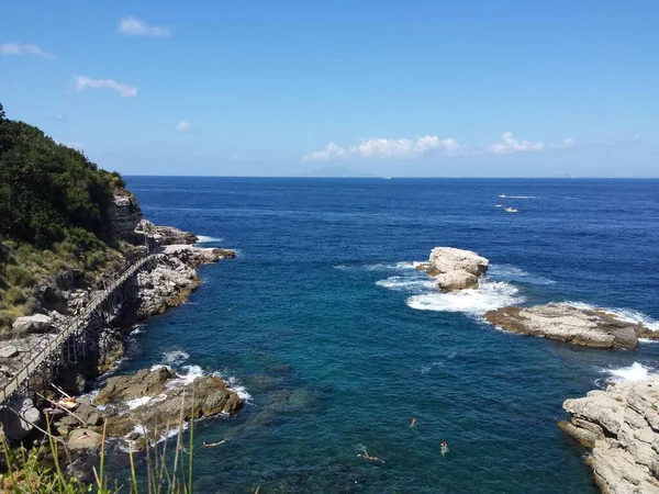 Veduta Aerea Della Costa Sorrentina Del Golfo Napoli Questa Zona — Foto Stock