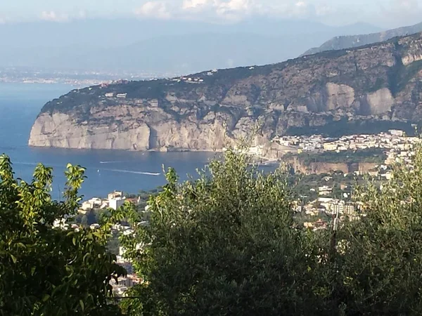 Veduta Aerea Della Costa Sorrentina Del Golfo Napoli Questa Zona — Foto Stock